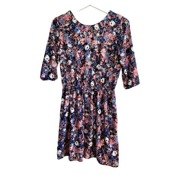 Zara floral print v back mini dress, Size M - Picture 1 of 13